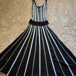 Forever 21 Black and Blue Striped Maxi Dress